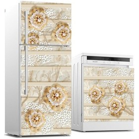Resim Buzdolabı Ve Bulaşık Makinası Beyaz Eşya Sticker Kaplama Altın Çi (540887112) 