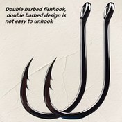 Resim 30 Adet Yüksek Kaliteli Çift Dikenli Balık Kancası, Karbon çelikten üretilmiştir. İki dikiş ucu balığın kaç çıkma ihtimalini bakır azaltıyor. Etkili kullanım ve dayalı ile farklı olta teknikleri – Müşterilerin Sevgilisi Günü İlahiyat/Yeni Baba Hediyesi, Şimdi Satışa Sunuluyor! 