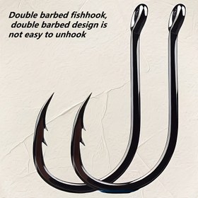 Resim 30 Adet Yüksek Kaliteli Çift Dikenli Balık Kancası, Karbon çelikten üretilmiştir. İki dikiş ucu balığın kaç çıkma ihtimalini bakır azaltıyor. Etkili kullanım ve dayalı ile farklı olta teknikleri – Müşterilerin Sevgilisi Günü İlahiyat/Yeni Baba Hediyesi, Şimdi Satışa Sunuluyor! 