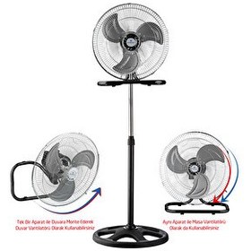 Resim Rubenis RBS-20 Premium 18" 130 Watt Sanayi Tipi Fonksiyonel Vantilatör 