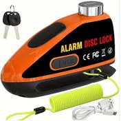 Resim Oldfriend Mandallı Motor Alarm Kilidi Tangerine 110db Titreşim Sensörlü Usb-c Hızlı Şarj 