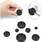Resim Lasonstiges 200 Adet / Takım Siyah Kauçuk Grommetler Kit Kiti Conta Grommetler Boyut 7 Teller Fişler Ve Kablolar İçin Grommetler 