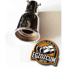 Resim Egzozcum 51 Mm. Islık Sesli Nikelaj Egzoz Eksoz Ucu Sök Tak Vidalı 