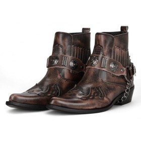 Resim FootCourt Antik Kahverengi Erkek Kovboy Botu (Western) 