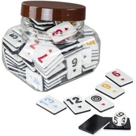 Resim Hedef Okey Takımı Ahşap Istaka Siyah- Beyaz Çift Renkli Taş 