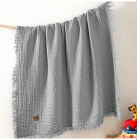 Resim Kanz Bebek 4 Kat Müslin Örtü Knz-027 Gri 