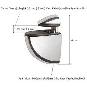 Resim Pelikan Cam Raf Tutucu Etejer Parlak Krom Metal Kırılmaz 