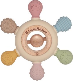 Resim Boncuklu Silikon Bebek Diş Kaşıyıcı Hafif Ve Rahat Kavranır Çok Renkli 