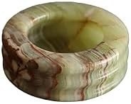 Resim Oniks Doğal Taş Kül Tablası, 3 Katmanlı, 7,6 cm, El Yapımı Dekoratif Küllük (Çok Renkli) 