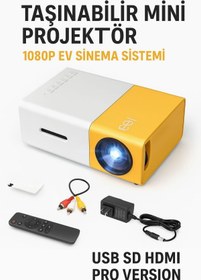 Resim Zineets Taşınabilir Mini Projeksiyon Cihazı Android 1080P Ev Sineması Sistemi Usb Sd Hdmı Pro Sürüm 