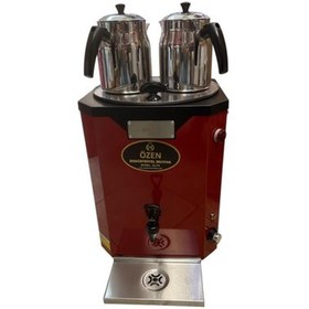 Resim ÖZEN ENDÜSTRİYEL MUTFAK DE11-NOVA Jumbo Çay Makinesi 2 Demlikli Dijital Termostatlı 22 Lt. Elektrikli Semaver Kırmızı Siyah 
