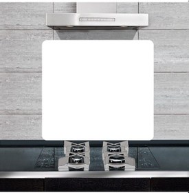 Resim Cam Ocak Arkası Koruyucu Düz Beyaz 50cm x 56cm 