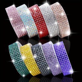 Resim Kendinden yapışkanlı kristal taşlı bant DIY taşlı bant parlak kadın buzlu kristal yapışkanlar DIY el sanatları kıyafet araba ve hediye dekorasyonu için 