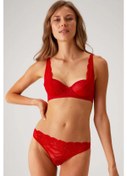 Resim Pierre Cardin 4841 Dantelli Dolgusuz Sütyen String Takım-kırmızı Kırmızı 