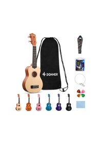 Resim Donner Dus-10n Soprano Ukulele Seti Natural 