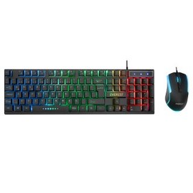 Resim Everest KM-198 Luminax Beyaz Gökkuşağı Aydınlatmalı Q Gaming Oyuncu Klavye + Mouse Set 