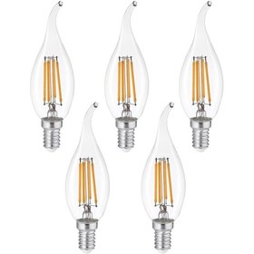 Resim Heka 5'li Filament Rustik Led Ampul Kıvrık Uç 8w 3000k E14 Gün Işığı 