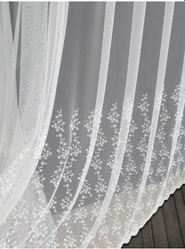 Resim Lüks Tül Perde Grek Zemin Çiçek Desenli- Modern House- 