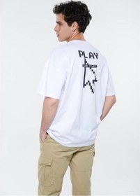 Resim Mavi Baskılı Tişört-siyah Siyah 