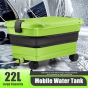 Resim 22 Litre Büyük Kapasiteli Katlanabilir İtme-Çekme Su Deposu, Araba Yıkama Makinesi için Özel Kova, Araç Temizliği, Kamp ve Balık Tutma, Açık Hava Depolama ve Kamp İçin Uygun 
