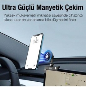 Resim Polham Tesla Model Y, S, X, 3 İle Uyumlu Magsafeli Telefon Tutucu, Notebook Ekranı İçin Telefon Tutucu 