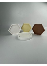 Resim Altıgen Saksı Altlığı Silikon Kalıp 