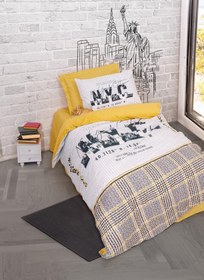 Resim Girls & Boys Genç Ranforce Nevresim Takımı Tek Kişilik Worldwide Hardal 