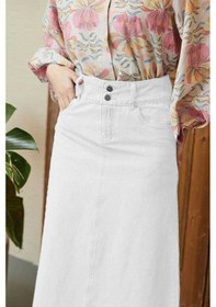 Resim 2252-denim Püsküllü Etek Beyaz Beyaz 