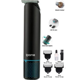 Resim Ipone Thor Profesyonel Saç Sakal Ense Çizim Vücut Tüyleri Lazer Öncesi Tıraş Makinesi Dönerli Tıraş 