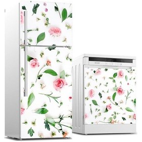 Resim Buzdolabı Ve Bulaşık Makinası Beyaz Eşya Sticker Kaplama Güller 