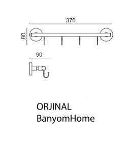 Resim Çelik Banyo Paslanmaz Pirinç Mat Siyah Flora 4'lü Set Askılık Siyah 