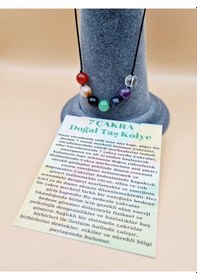 Resim Sertifikalı Doğal 7 Çakra Tasarım Kolye Doğal Taş 8 Mm Çok REnkli 