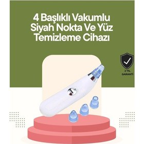 Resim Usb Destekli 4 Başlıklı Siyah Nokta Vakum Cihazı - Gözenek Temizleyici Ve Cilt Yenileyici Bakım Aleti 