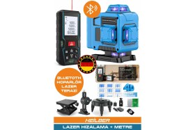 Resim BA01068M 2'si 1 Arada Lazer Seti | 70M Ölçüm Cihazı + 16 Çizgili 360° 4 Köşe Lazer Hizalama | Şarjlı – Pro Seri 