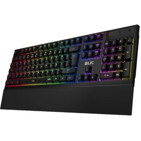 Resim Siyah Bilek Destekli Rgb Red Switch Türkçe Q Gaming Oyuncu Mekanik Klavye BKB5 