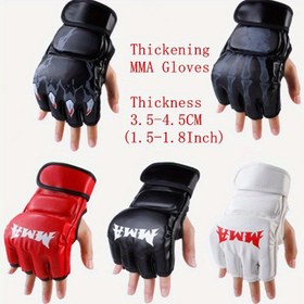 Resim 1 Çift MMA Yarım Parmak Boks Eldiveni, Fitness Eğitimi, Savaş, Muay Thai, Dövüş, Taekwondo Karate Eldivenleri Için Uygun, Taekwondo Karate Ve Sanda Eğitimi Için Koruyucu Ekipman 
