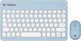 Resim Torima TMK-08 Mavi Kablosuz Bluetooth Klavye Mouse Seti 