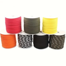 Resim Çok Renkli 4mm x 98.43ft 7 Çekirdekli Polyester Halat - 55.34KG Çekme Dayanıklı Dekoratif Halat, Kampçılık, Çadır Sabitleme ve Sırt Çantası Aksesuarları İçin 