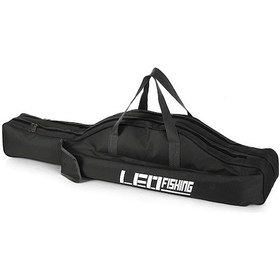 Resim Siyah 100cm Olta Çantası, 2 Bölmeli Su Geçirmez 420d Oxford Kumaş Olta Taşıma Çantası 