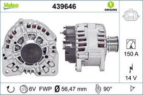 Resim VALEO 439646 | Alternatör 12 V 150A Renault Clio 05-, Kangoo 08-, Megane 03-09 1,5 DCI 