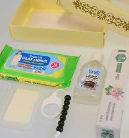 Resim Mini İhram Seti Hac Ve Umre İçin Kokusuz Hediye Seti, Tavaf Tesbihli Özel Kutulu 