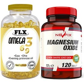 Resim Flx Omega 3-6-9 Balık Yağı 180 Softgel & Nevfix Magnesium Oxide 