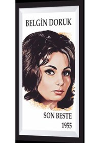 Resim belgin doruk yeşilçam temalı çerçeve görünümlü mini ahşap poster 