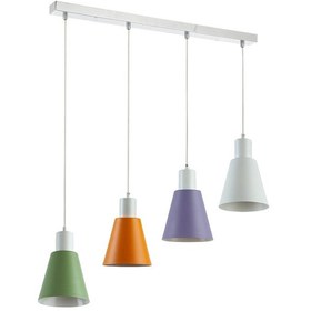Resim Trend Modern Yeşil - Turuncu - Lila - Beyaz Renk Salon-mutfak-yatak Odası-cafe Sıralı 4 Lü Avize Diğer 
