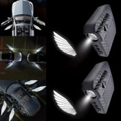 Resim 2 adet Angel Wings Mini LED Işık Araba Dekor Aksesuarları - Parlayan Beyaz ve Altın, Su Geçirmez, Pil Gerektirmez, Motor Araçları, Motor Araba Dekorasyonu için Mükemmel | Angel Temalı Dekor | Su Geçirmez Işık Kaynağı, Angel Dekoru 
