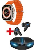 Resim GAMER ® 8 Watch 8 Ultra Akıllı Saat Turuncu Watch K55 Oyuncu Bluetooth Kulaklık Hediye 