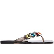 Resim Women's Black Stone Jelly Flip Flops Derimod