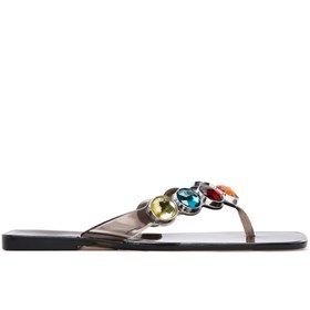 Resim Women's Black Stone Jelly Flip Flops 