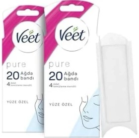 Resim Pure Hipoalerjenik Yüz Ağda Bandı, (2 x 20 Adet) 