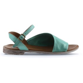 Resim Bueno Shoes Yeşil Deri Kadın Düz Sandalet 01wn5001 